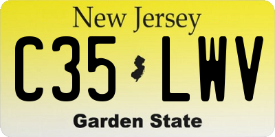 NJ license plate C35LWV