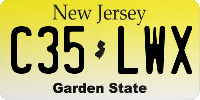NJ license plate C35LWX
