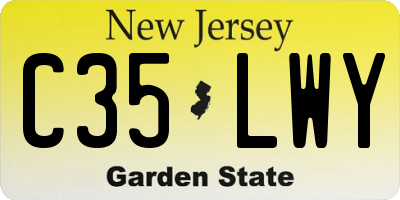 NJ license plate C35LWY