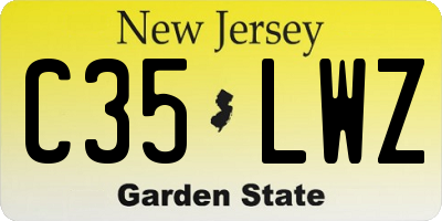 NJ license plate C35LWZ