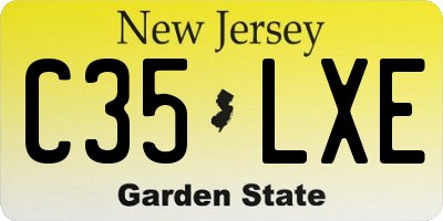 NJ license plate C35LXE