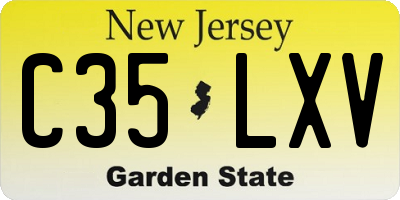 NJ license plate C35LXV