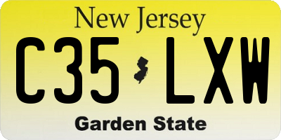 NJ license plate C35LXW