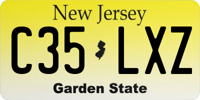 NJ license plate C35LXZ