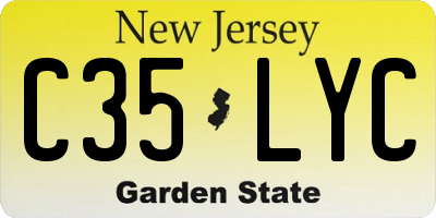 NJ license plate C35LYC