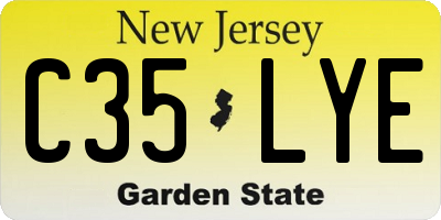 NJ license plate C35LYE