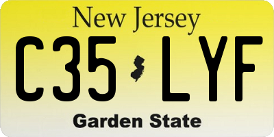 NJ license plate C35LYF