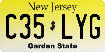 NJ license plate C35LYG