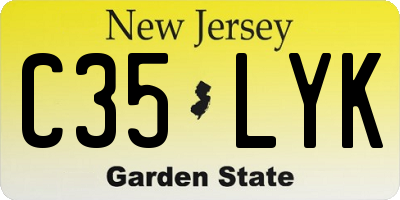 NJ license plate C35LYK