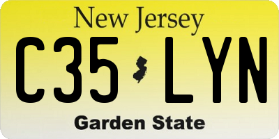 NJ license plate C35LYN