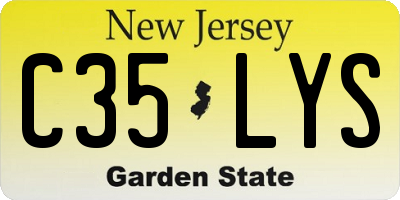 NJ license plate C35LYS
