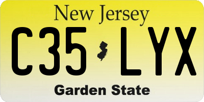 NJ license plate C35LYX