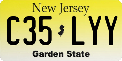 NJ license plate C35LYY