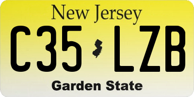 NJ license plate C35LZB