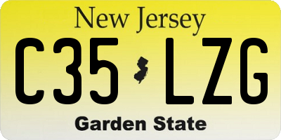 NJ license plate C35LZG