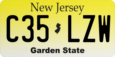 NJ license plate C35LZW