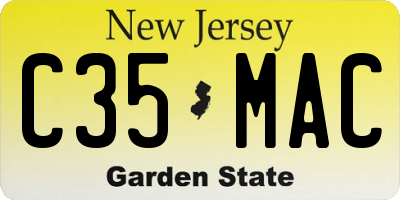 NJ license plate C35MAC