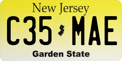NJ license plate C35MAE