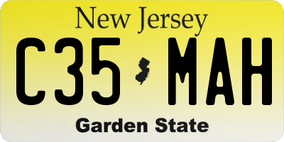 NJ license plate C35MAH