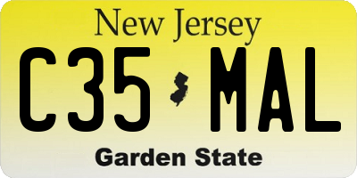 NJ license plate C35MAL