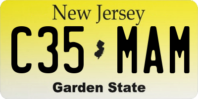 NJ license plate C35MAM