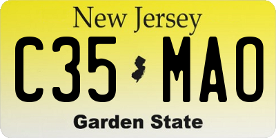 NJ license plate C35MAO