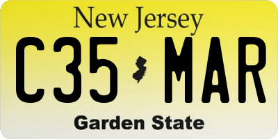 NJ license plate C35MAR