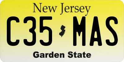 NJ license plate C35MAS