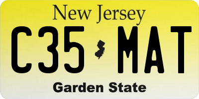 NJ license plate C35MAT