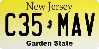 NJ license plate C35MAV