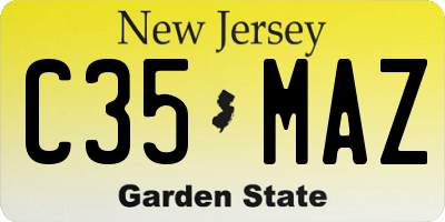 NJ license plate C35MAZ
