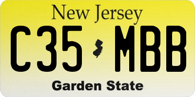 NJ license plate C35MBB