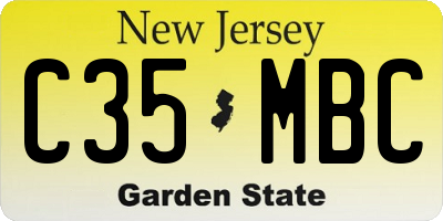 NJ license plate C35MBC