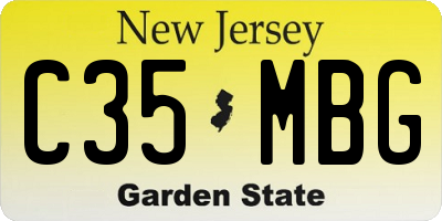 NJ license plate C35MBG