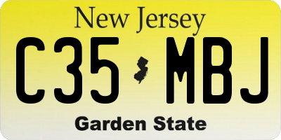 NJ license plate C35MBJ
