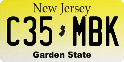 NJ license plate C35MBK
