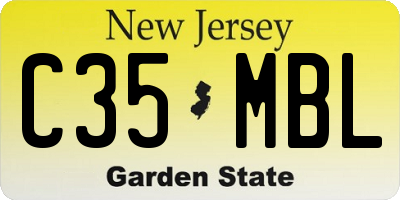 NJ license plate C35MBL