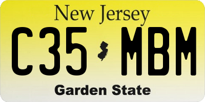 NJ license plate C35MBM