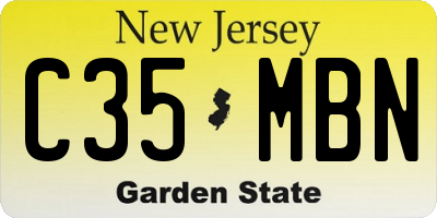 NJ license plate C35MBN