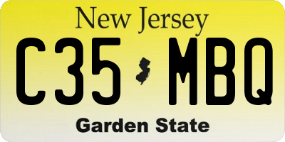 NJ license plate C35MBQ