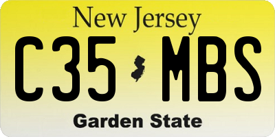 NJ license plate C35MBS