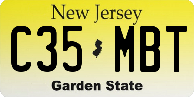 NJ license plate C35MBT