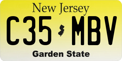 NJ license plate C35MBV