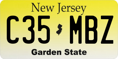 NJ license plate C35MBZ