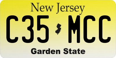 NJ license plate C35MCC