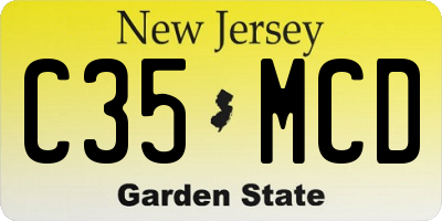NJ license plate C35MCD
