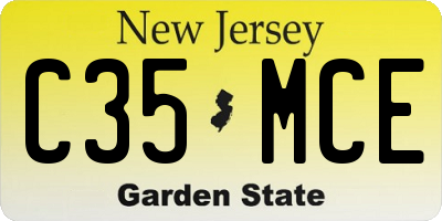 NJ license plate C35MCE