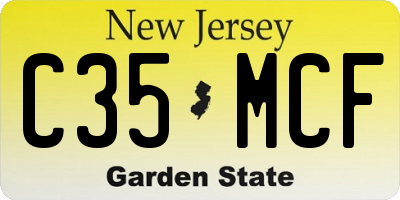 NJ license plate C35MCF