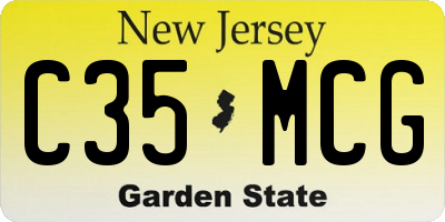 NJ license plate C35MCG