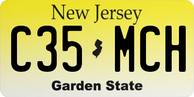 NJ license plate C35MCH